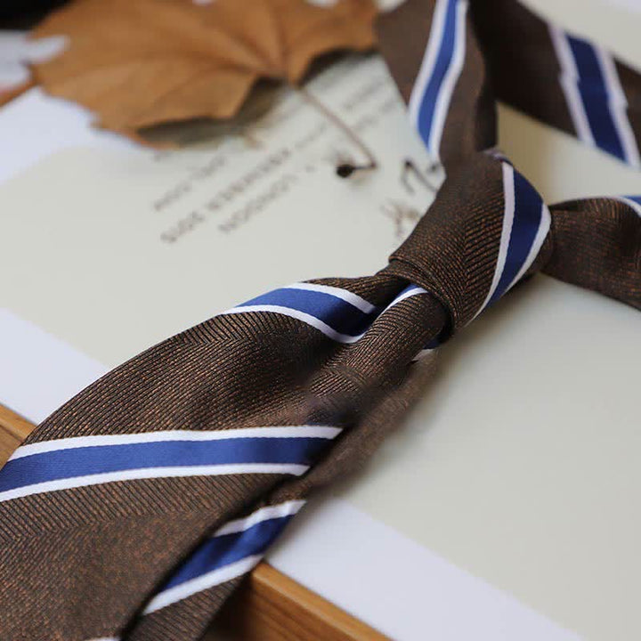Krawatte der Serie 'Coffee Colors' mit Streifen und Paisley-Muster für Herren - Stil #2 - image 6